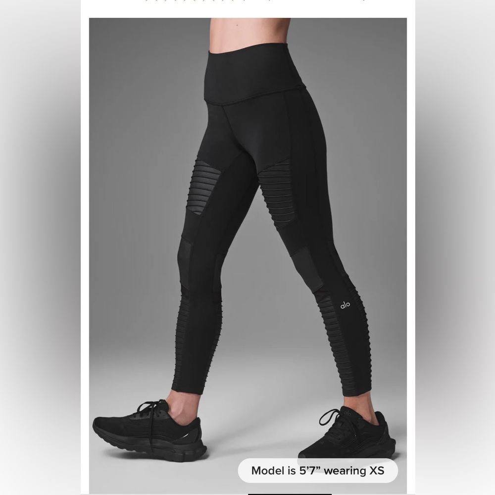 ALO Yoga Black High-Waist Moto Legging Size XS
